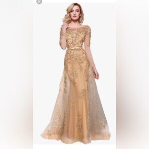 Elegant Gold Evening Gown